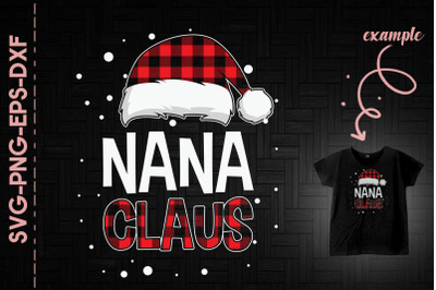 Nana Claus Red Plaid Christmas Santa Hat