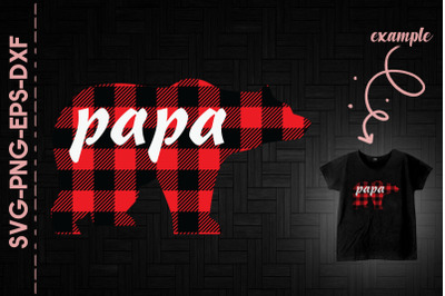 Papa Bear Red Plaid Christmas Family