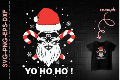 Yo Ho Ho Christmas Santa Skull Snow