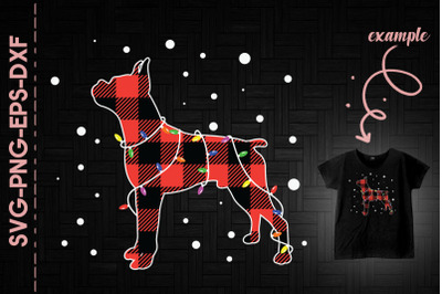 Merry Christmas Red Plaid Pitbull Funny