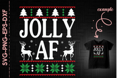 Jolly AF Christmas Deer Sweatershirt