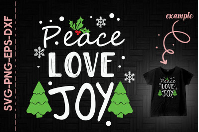 Peace Love Joy Christmas Tree Mistletoe