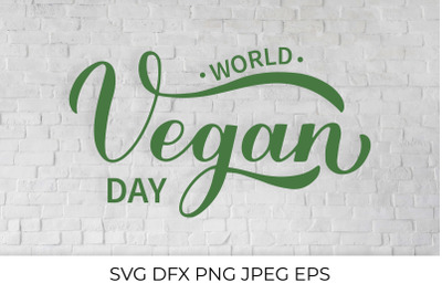 World Vegan Day calligraphy lettering