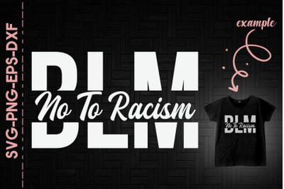 BLM No To Racism Black Lives Matter