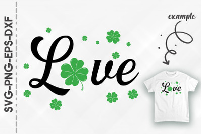 Love Green Shamrock St. Patrick&#039;s Day