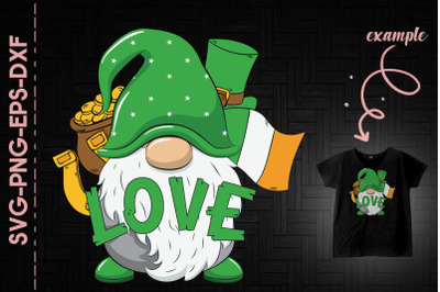 Love Gnome St. Patrick&amp;&23;039;s Day Irish Flag