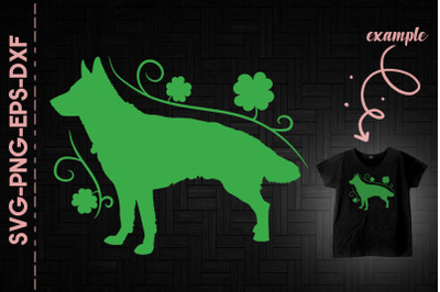 St. Patrick&#039;s Day Green Dog Shamrock