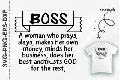 Boss Strong Woman Defination Proud Girl