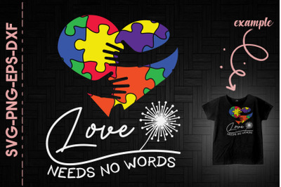 Love Needs No Words Puzzle Heart Autism