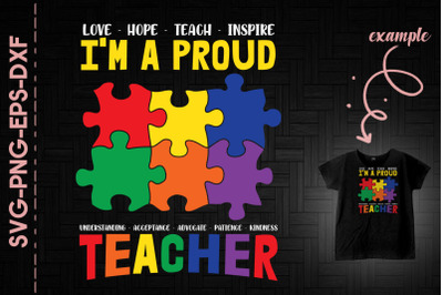 I&#039;m A Proud Teacher Autism Awareness