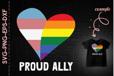 Proud Ally LGBTQ Support Love Heart Flag