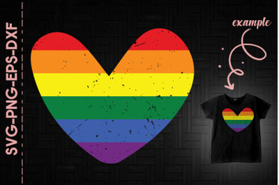 LGBTQ Flag Heart Color Love Support