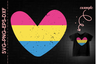 Love LGBTQ Pansexual Heart Flag Support