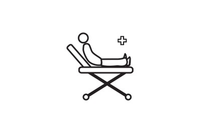 Medical Icon Black Line with Patient Clinic