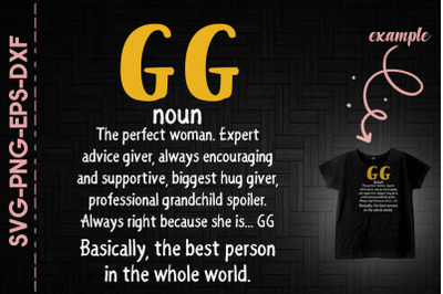 GG Defination Grandma Mothers Day Gift