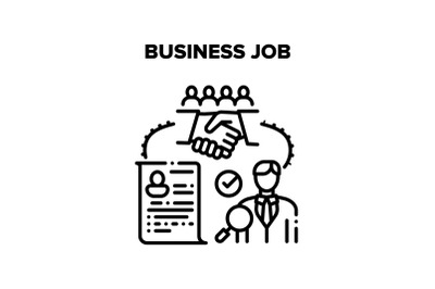 Business Job Relationship Vector Black Illustration