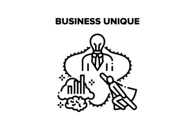 Business Unique Success Idea Vector Black Illustration