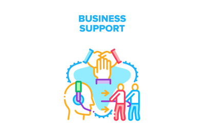 Business Support And Advise Vector Concept Color