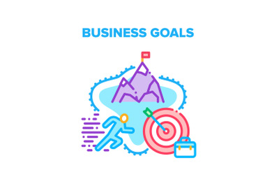 Business Goals Achievement Vector Concept Color