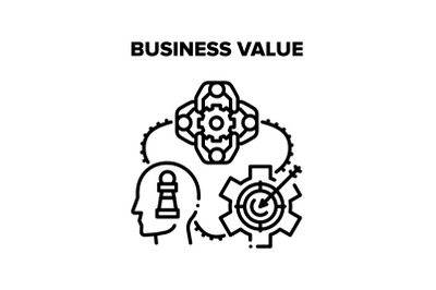 Business Value Increasing Vector Black Illustration