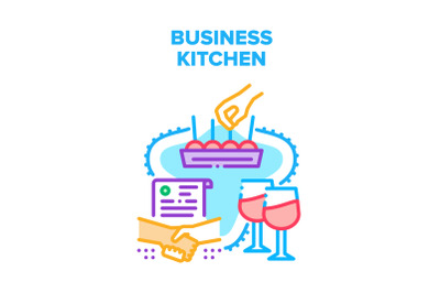 Business Kitchen Meeting Vector Concept Color