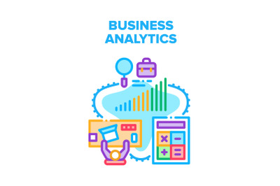 Business Analytics Market Vector Concept Color