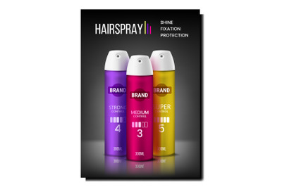 Hairspray Cosmetic Creative Promo Banner Vector