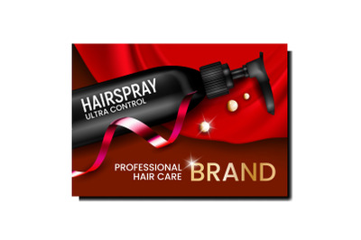 Hairspray Bottle Creative Promotion Banner Vector