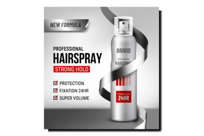 Professional Hairspray Promotional Banner Vector