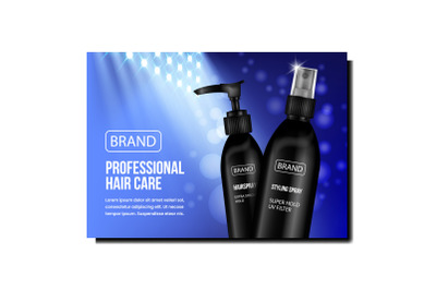 Professional Hair Care Promotional Poster Vector