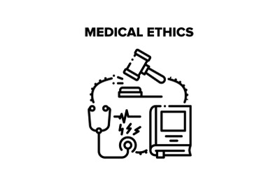 Medical Ethics Professional Vector Black Illustration