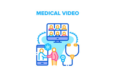 Medical Video Conference Vector Concept Color