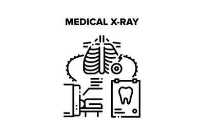 Medical X-ray Clinic Tool Vector Black Illustration