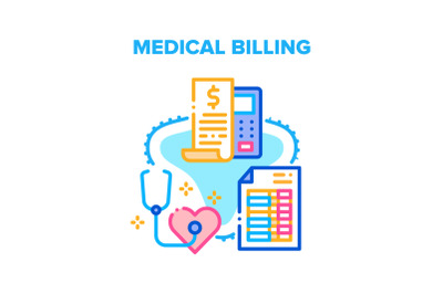 Medical Billing And Insurance Vector Concept Color