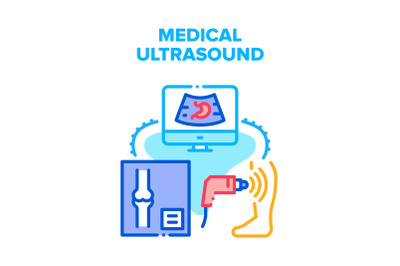 Medical Ultrasound Device Vector Concept Color