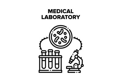 Medical Laboratory Research Vector Black Illustration