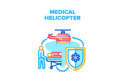 Medical Emergency Helicopter Vector Concept Color