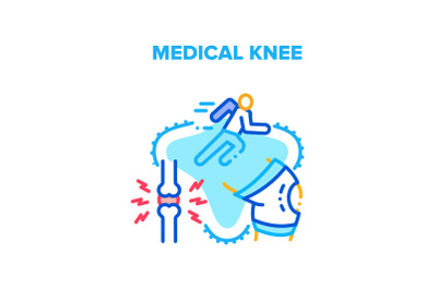 Medical Knee Trauma Treatment Vector Concept Color