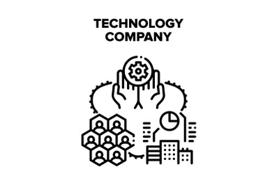 Technology Business Company Vector Black Illustration