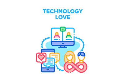 Technology Love Relation Vector Concept Color