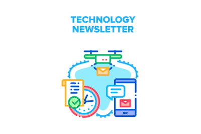 Technology Newsletter Sending Vector Concept Color