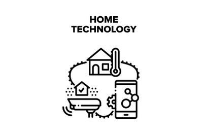 Home Technology Vector Black Illustration