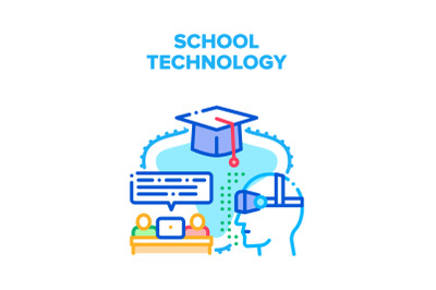 School Modern Technology Vector Concept Color