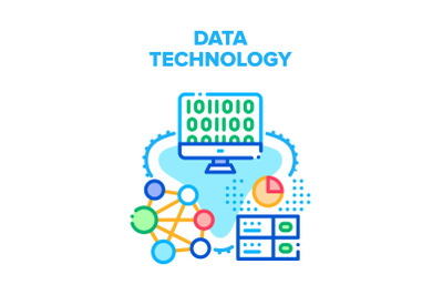 Data Technology Vector Concept Color Illustration