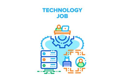 Technology Job Vector Concept Color Illustration