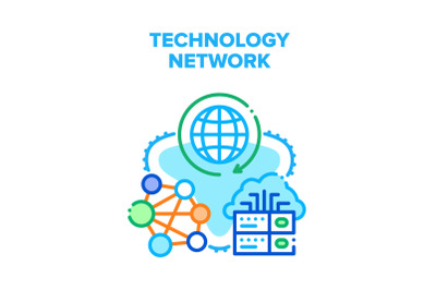 Global Technology Network Vector Concept Color