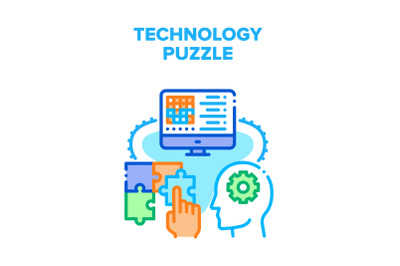 Technology Puzzle Strategy Vector Concept Color