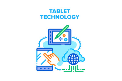 Tablet Technology Device Vector Concept Color