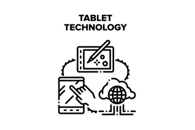 Tablet Technology Device Vector Black Illustration