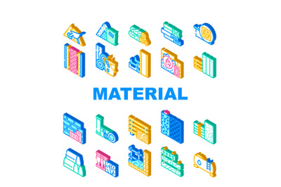 Building Material Collection Icons Set Vector